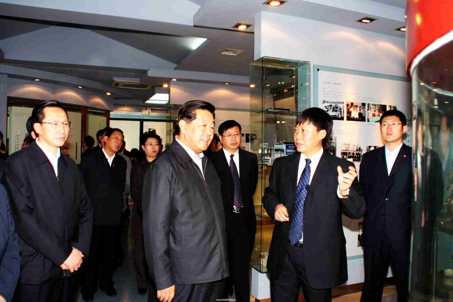 2008年10月19日-王利祥所长右二在向全国政协主席贾庆林汇报工作.右三为安立佳副所长-关锋